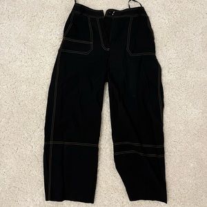 Black pants with orange lining